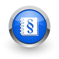 law blue glossy web icon
