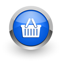 cart blue glossy web icon