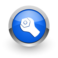tools blue glossy web icon