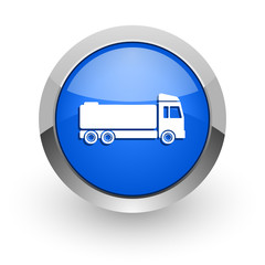 truck blue glossy web icon