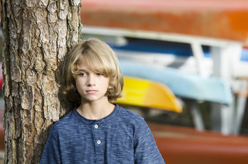 Fototapeta premium Depressed at camp