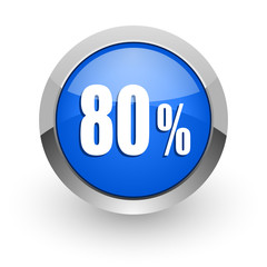 80 percent blue glossy web icon