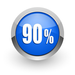 90 percent blue glossy web icon