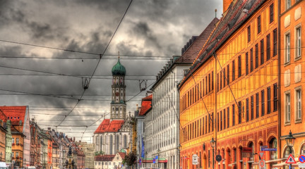 Buildings on Maximilianstrasse in Augsburg - Germany