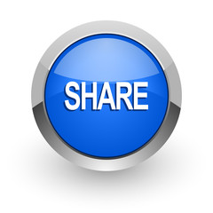 share blue glossy web icon