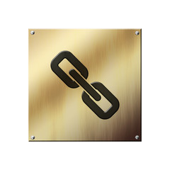 Icone plaque en or lien