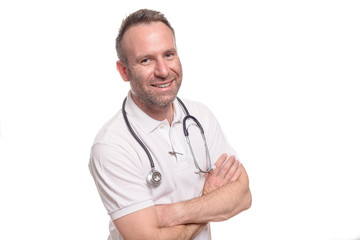 Freundlicher selbstbewusster Arzt