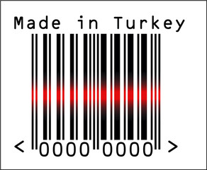 Bar Code icon over Made in Turkey