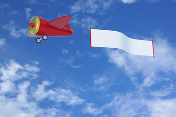 Naklejka na ściany i meble Cartoon Airplane with Banner