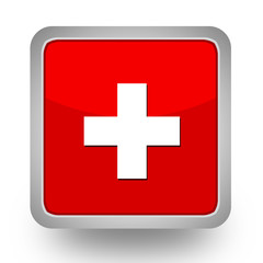 BOUTONS CARRES COLLECTION ROUGE