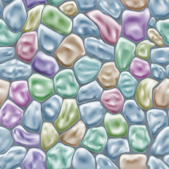 Seamless pattern of colored stones
