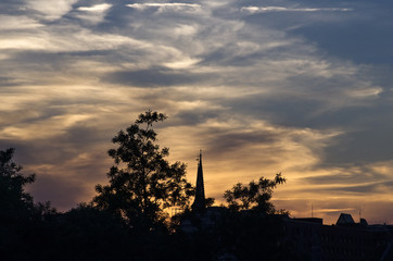 Sonnenuntergang in Hamburg