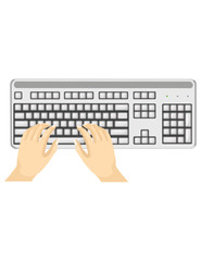 body part hands using keyboard