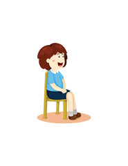 cute girl sitting on the chair