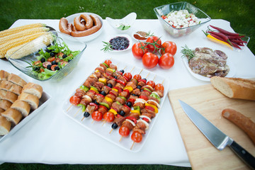 Full of tasty grill food
