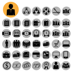 Business icons, management and human resources. vector eps 10.