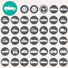 Car icons set. Illustration eps10