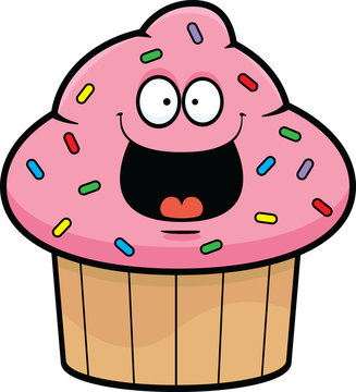 Cartoon Cupcake Happy