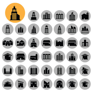 Home and building icons set. Vector illustration EPS10.