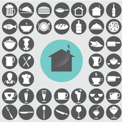 Restaurant icons set. Illustration eps10