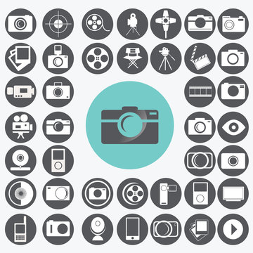 Photography icons set. Illustration eps10