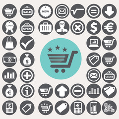 Shopping and eCommerce icons set. Illustration eps10