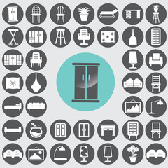 Furniture icons set. Illustration eps10
