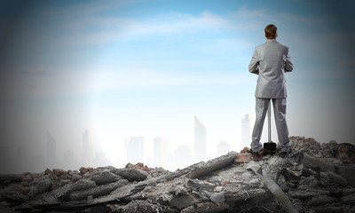Businessman with hammer