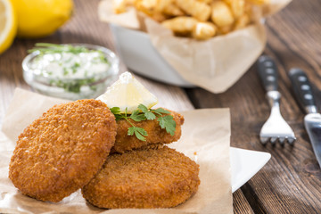 Homemade Fishburger with Chips