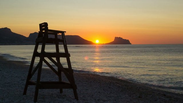 Sunrise on the scenic Mediterranean resort Altea