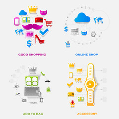 Set of modern stickers. Fashion