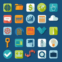 Set of flat icons