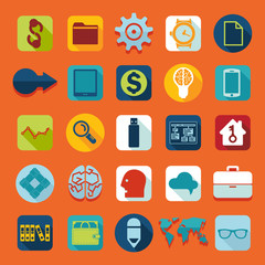 Set of flat icons