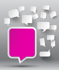 set of blank  paper speech bubbles.