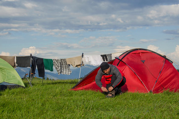 Camp at mountain