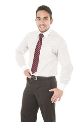 latin young man wearing red tie