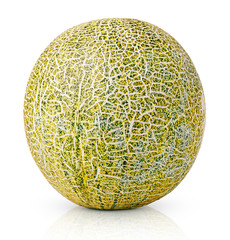 Ripe melon isolated on white background with clipping path