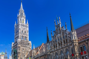 Fototapeta na wymiar The New Town Hall architecture in Munich, Germany