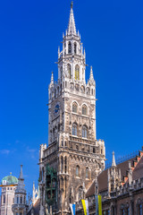 The New Town Hall architecture in Munich, Germany