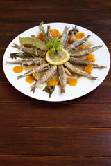 Tasty Marinated sardines with Mediterranean herbs
