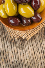 Olives wooden bowl table