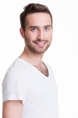 Fototapeta premium Portrait of smiling happy young man.