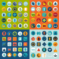 Set of flat icons: Ramadan Kareem