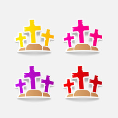 realistic design element: tombstone