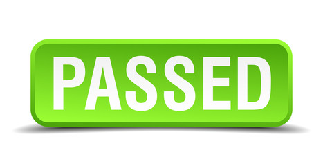 Fototapeta premium Passed green 3d realistic square isolated button