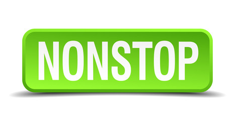 Nonstop green 3d realistic square isolated button