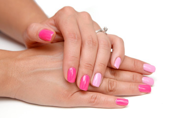 Pink nails manicure
