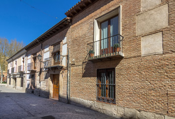 typical house in the historic town of Alcala de Henares, Spain