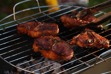 Steaks on the grill