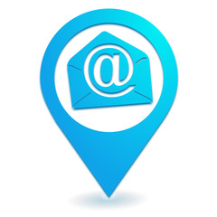 e mail sur symbole localisation bleu